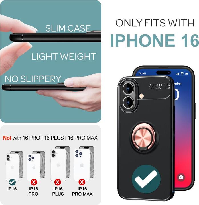 Actual product image Nalia Matte Ring Silicone Sleeve (Apple iPhone 16)