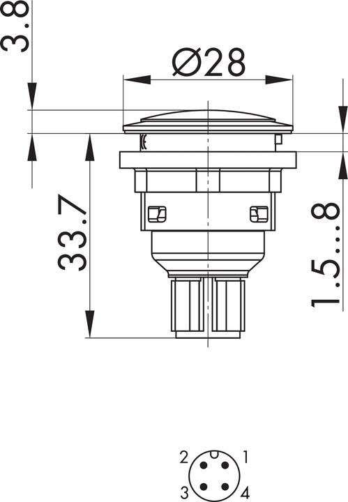 Image du produit Schlegel SSWN C010 SSWN C010 - Voyant lumineux avec connecteur M12 4 pôles Fléau