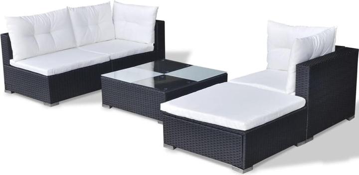 Produktbild VidaXL 5-tlg. Garten-Lounge-Set mit Kissen Poly Rattan