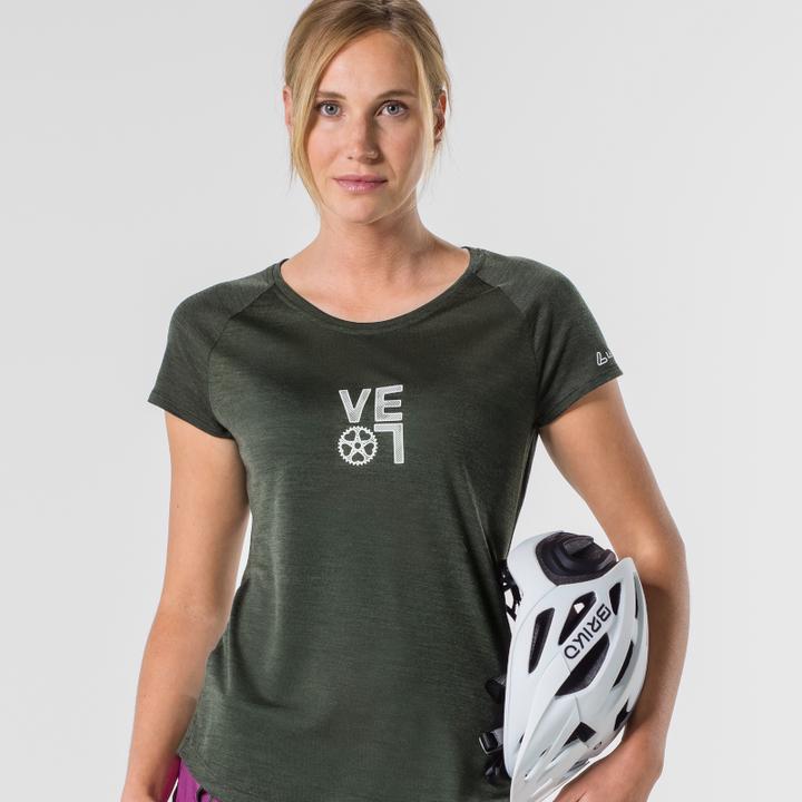 Actual product image Löffler Loeffler Hemd kurzarm W Printshirt Velo Merino - Tencel™ Olivgrün (42)