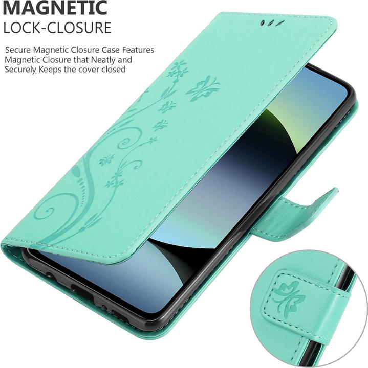 Immagine prodotto Cadorabo Custodia per Xiaomi RedMi Note 14 5G Flower Book (Xiaomi Redmi Note 14 5G)