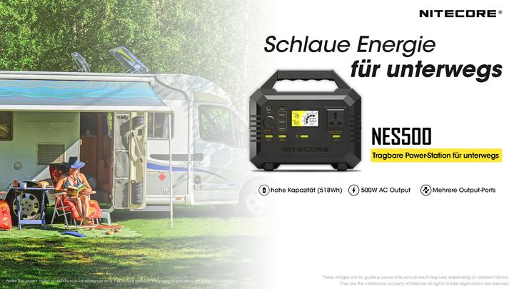 Actual product image Nitecore NES500 tragbares Stromaggregat fÃ¼r draussen (518 Wh)