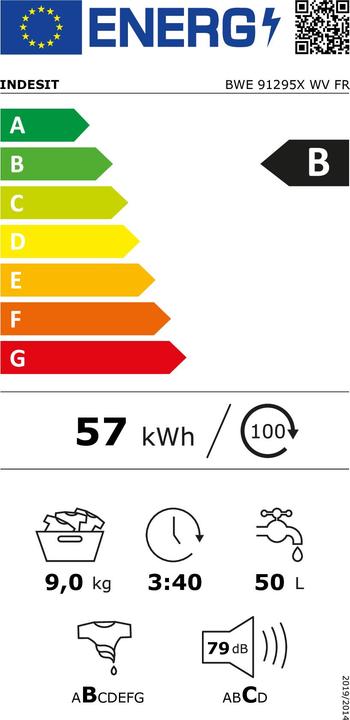 Energie-Label Indesit BWE 91295X WV FR (9 kg, Links)