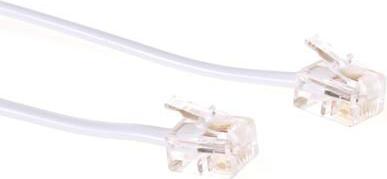 Produktbild Modular telephone cable RJ-11/RJ-11 1m Weiss Telefonkabel