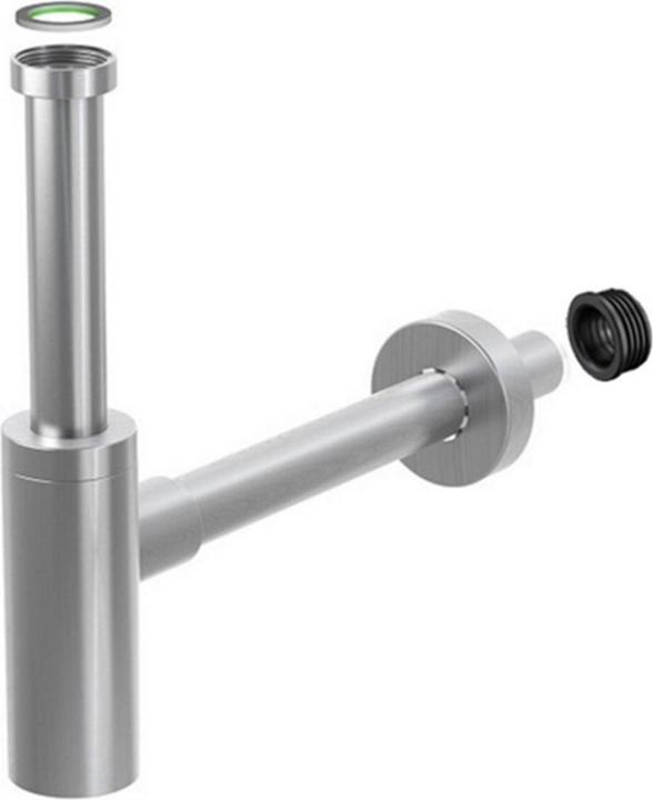 Diaqua Lavabosiphon Profi-Line 1 1/4 x Ø 32 mm, Gebürstet (Flaschensiphon, 1 1/4")
