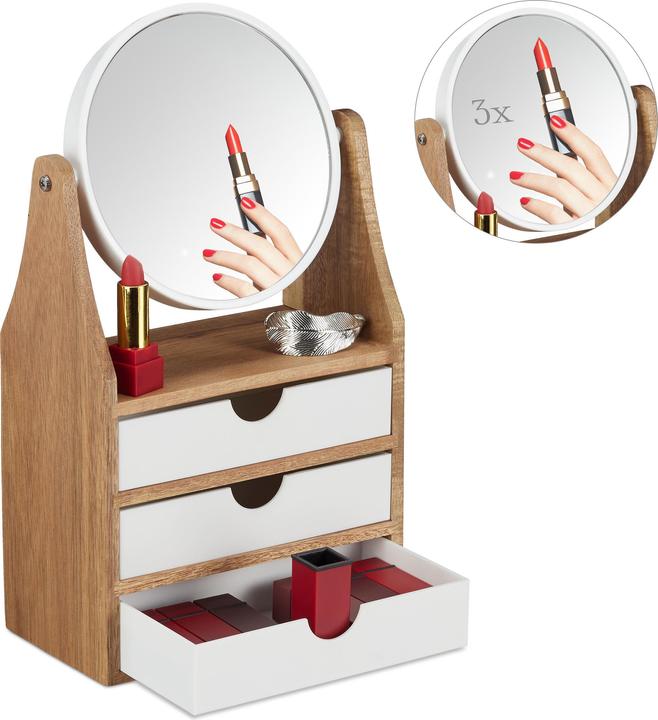 Image du produit Relaxdays Organiseur pour maquillage, 3 tiroir