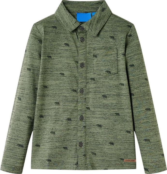 VidaXL Kinderhemd Khaki Melange 92,Material: 80 % Baumwolle. 20 (92)