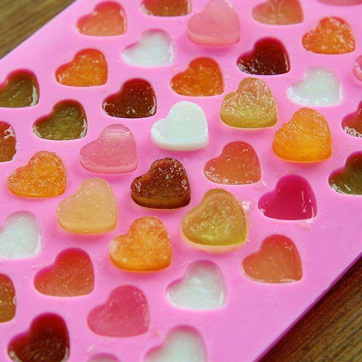 Actual product image König Design Silicone ice cube mould heart 55 grid chocolate rubber bear tray BPA free