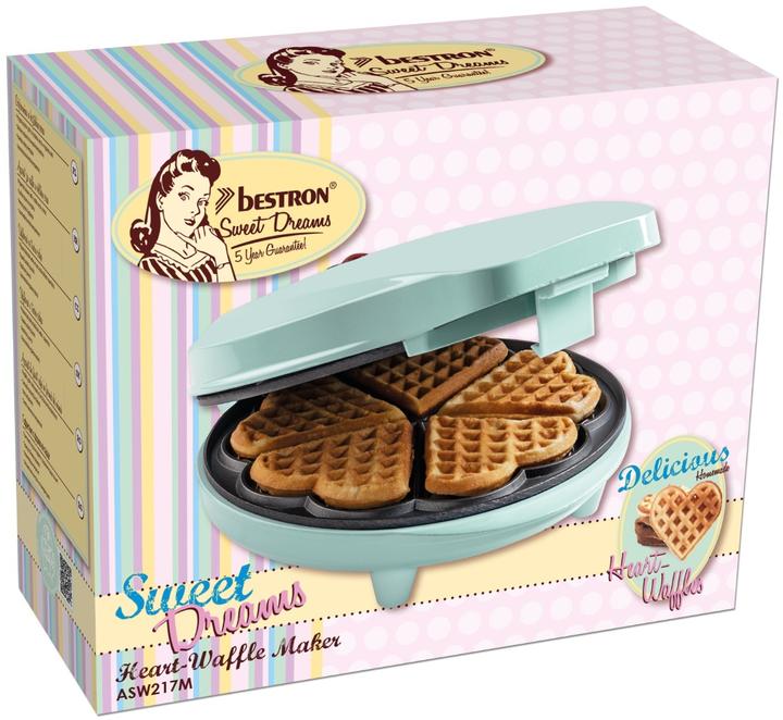 Produktbild Bestron ASW217M Waffeleisen 5 Waffel(n) Mintfarbe