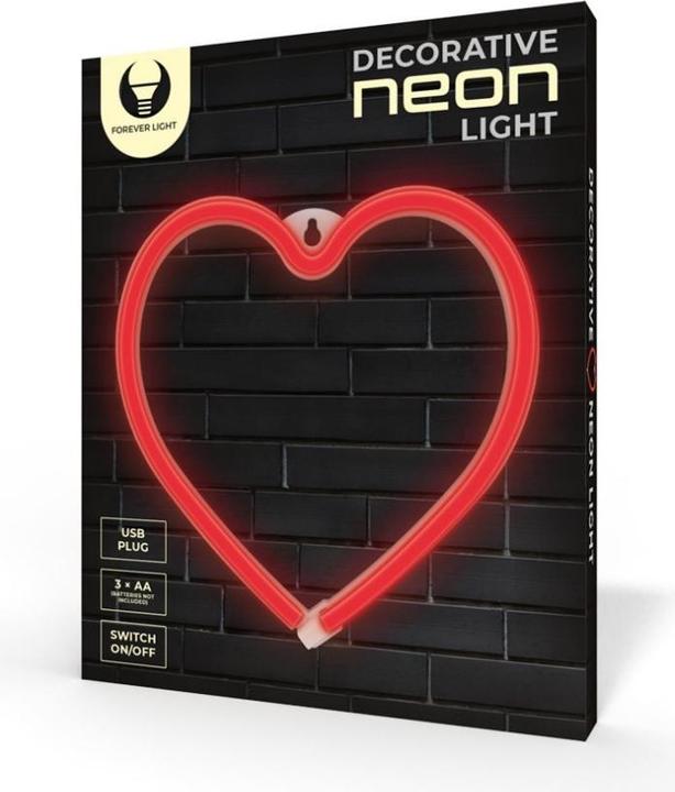 Produktbild Forever Light Neon LED Licht HEART rot Fledermaus + USB FLNEO7 (20 cm)