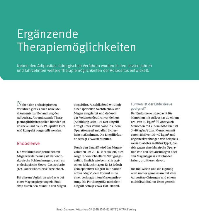 Produktbild Gut essen Adipositas-OP (Deutsch, Heike Raab, 2025)