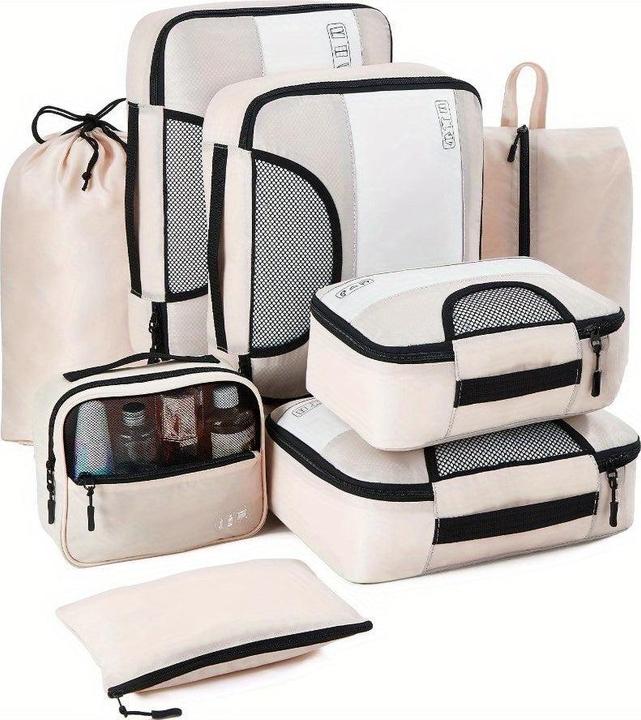 Only-Bags.Store 8er Packwürfel-Set - Hochwertiger Polyester-Gepäck-Organizer mit Taschen für Wäsche