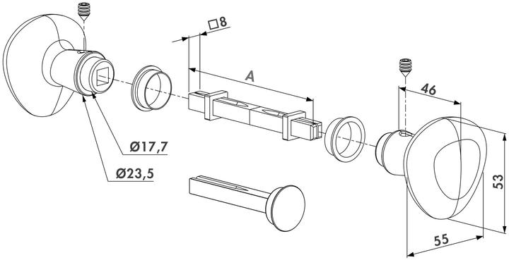 Produktbild Locinox Drehknopf-Drücker-Set 3006KR (2 Stk.)