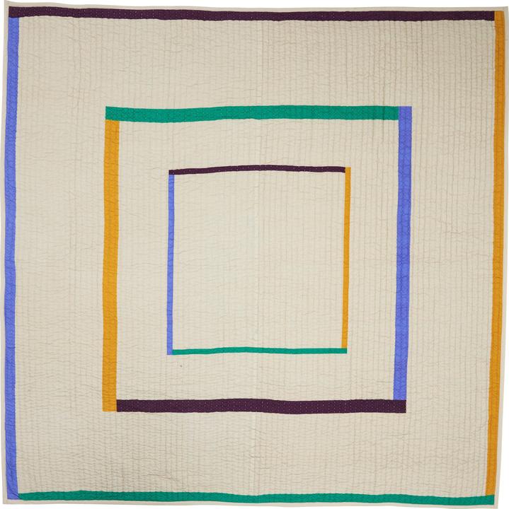 Actual product image Hübsch Pretty - Twist Bedspread Square 260x260 Sand/Multicolour (260 x 260 cm)