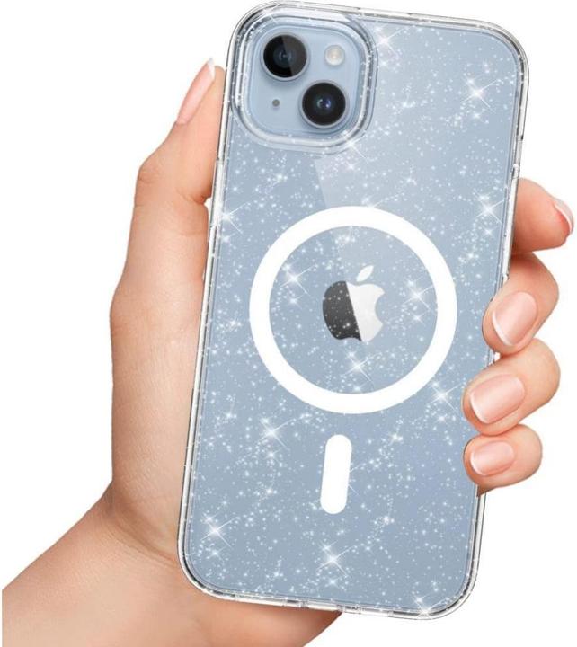 Actual product image Tech-Protect FlexAir Hybrid MagSafe case for iPhone 15 Pro Max - transparent and glitter (Apple iPhone 15 Pro Max)