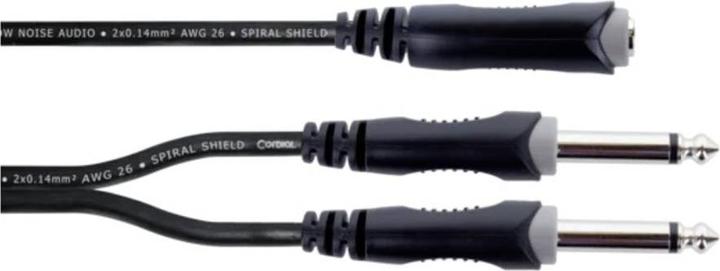 Image du produit Cordial Adaptateur en Y XLR EY 0,3 GPP (1x jack 6.3 mm (mono) - 2x jack (0.30 m, XLR)