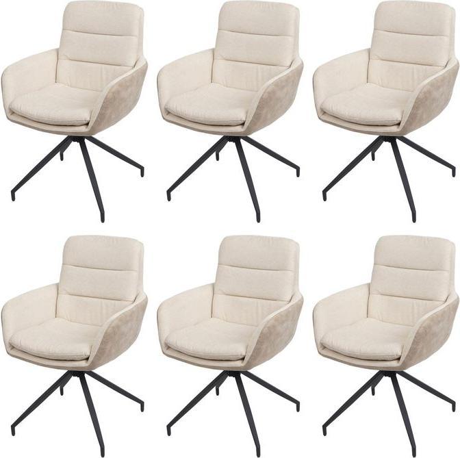 Produktbild Mendler 6er-Set Esszimmerstuhl HWC-K32, Küchenstuhl Lehnstuhl Stuhl, drehbar Auto-Position, Stoff/Textil - c