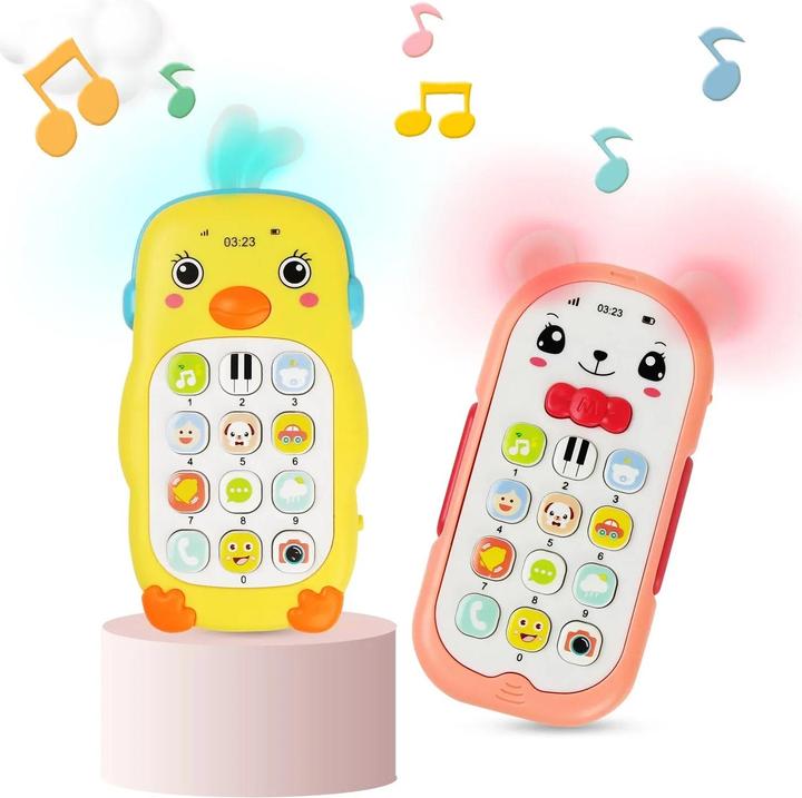 Produktbild Activity Board Baby Musikalisches Handy Cartoon Beissring Telefon mit Ton & Licht Telefon Elektronisches Spielzeug