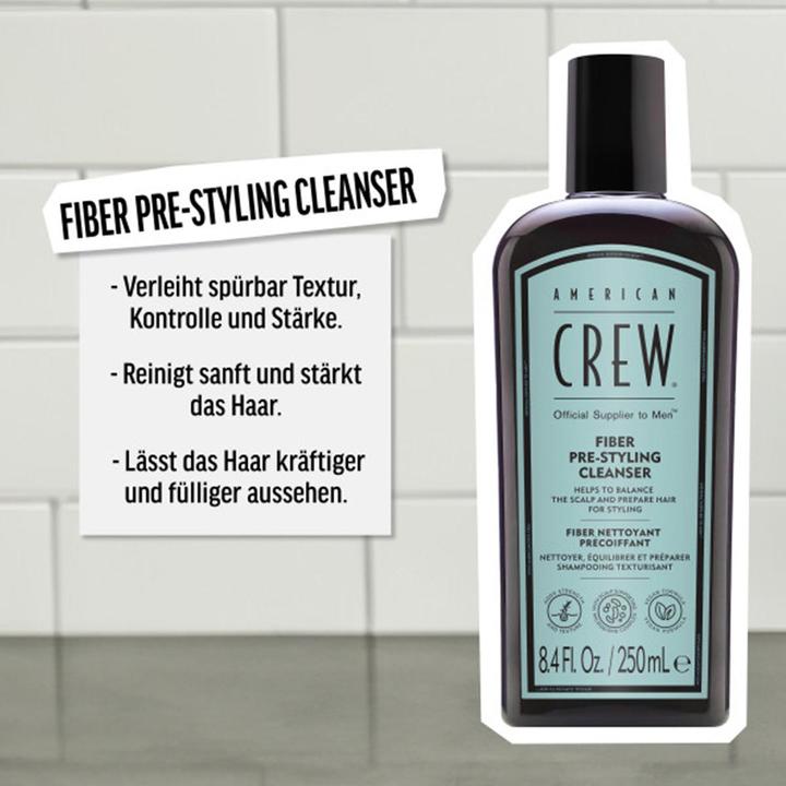 Produktbild American Crew Fiber Pre-Styling Cleanser, 250ml (250 ml, Flüssiges Shampoo)