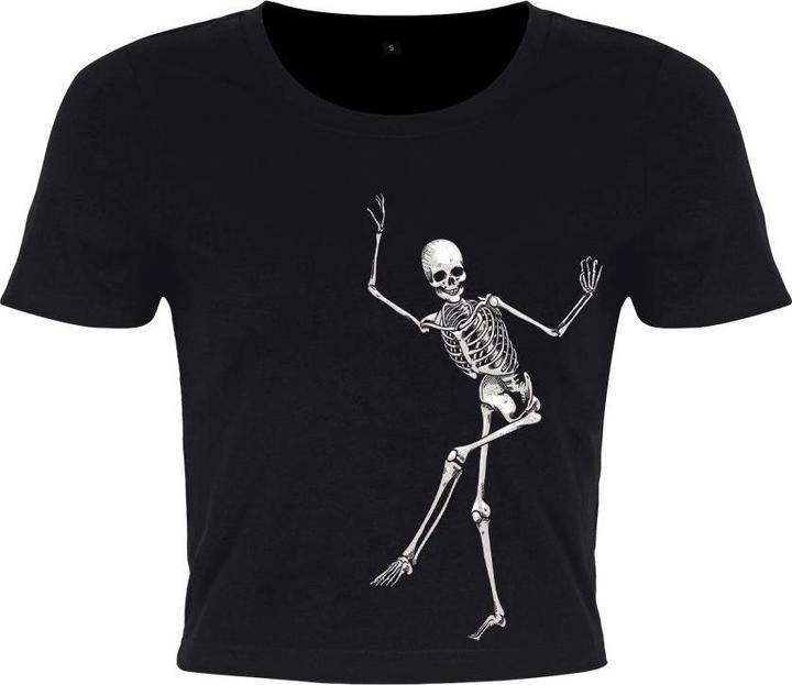 Grindstore Dancing Skeleton Kurzes Top (M)