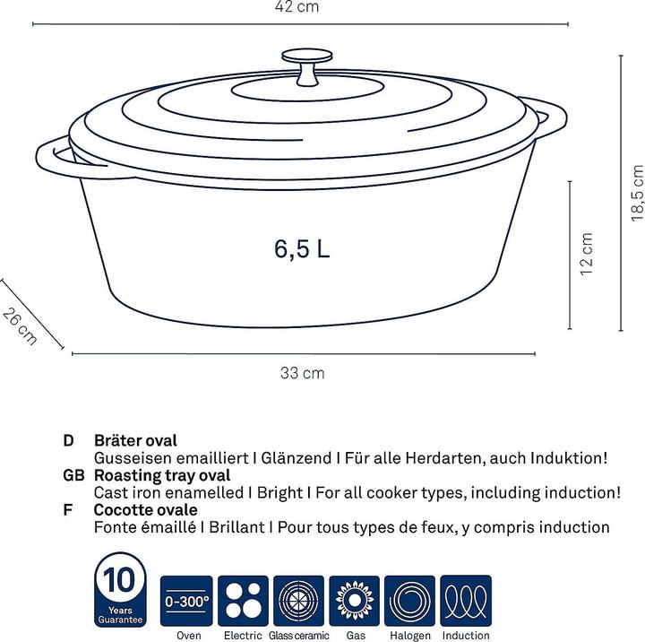Produktbild Kela Calido (33 cm, Bräter + Schmortopf, Gusseisen)