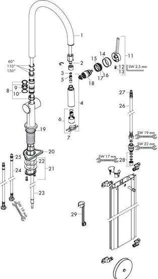 Produktbild hansgrohe Talis M54 Spültischmischer 210 (chrom), mit Ausziehbrause