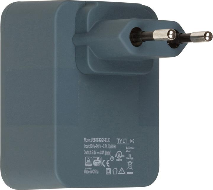 Immagine prodotto Tylt Adattatore da viaggio doppio USB grigio