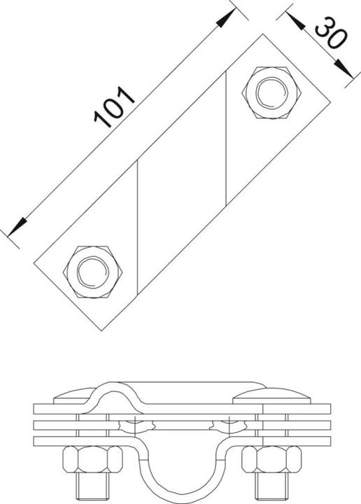 Actual product image OBO Bettermann 2760 20 FT Connection clamp for round and flat conductors 20mm St 5001641