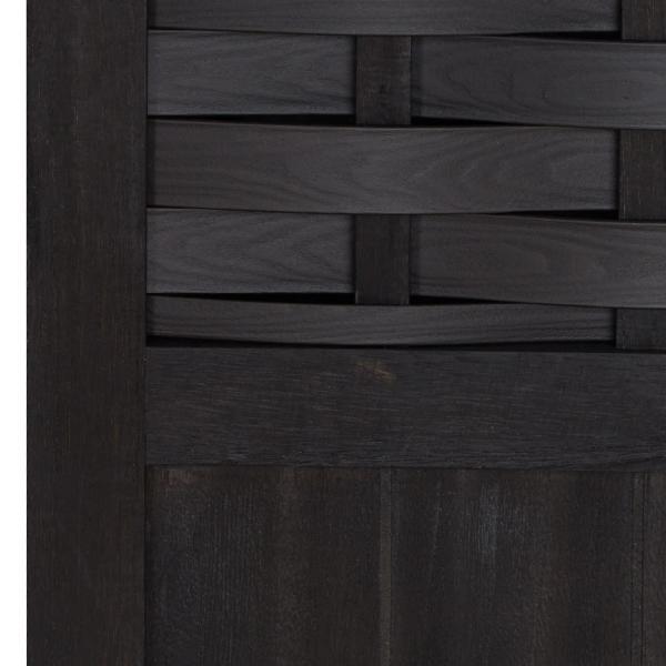 Produktbild Homestyle4u Paravent Raumteiler 3 teilig Holz Trennwand Rattan Optik Sichtschutz Schwarz