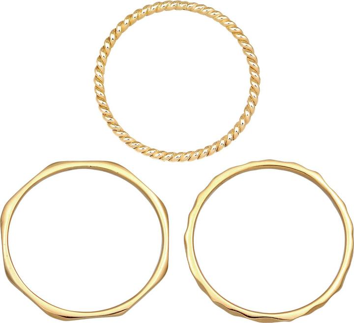 Produktbild Elli PREMIUM Ring Stapelringe Stacking Bandring 3er Set 375 Gelbgold (54, 375/9 K Gold)