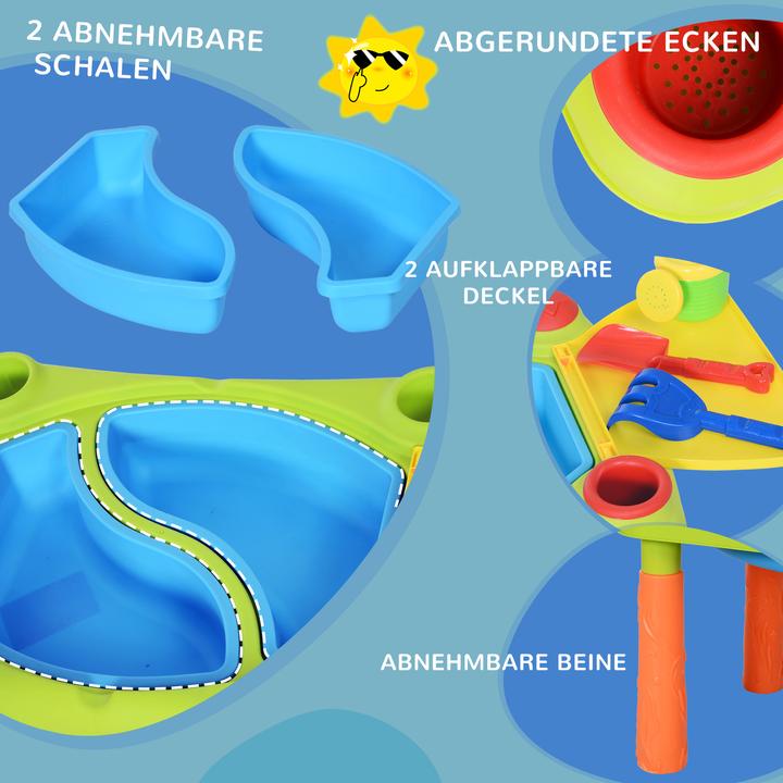 Produktbild Homcom Kinder Sandkastentisch mit 16-tlg. Zubehör