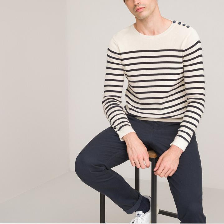 Produktbild La Redoute Collections Matrosenpullover aus Bio-Baumwolle (L)