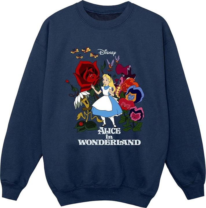Disney Jungen Alice im Wunderland Blumen Sweatshirt (152, 158)