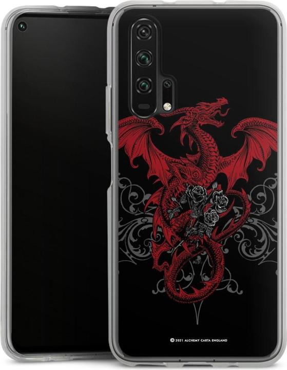 Produktbild DeinDesign Silikon Hülle für Huawei Honor 20 Pro Handyhülle Case Smartphone Schutzhülle Drache Gothic Rot (Honor 20 Pro)