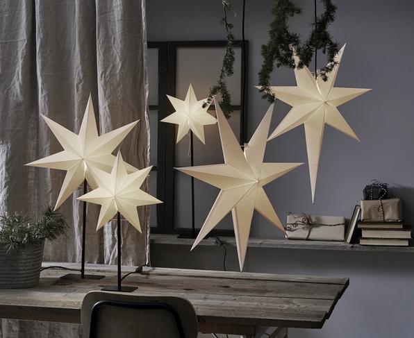 Actual product image Star Trading Paper star on base FROZEN white 34x55cm 1 LED E14