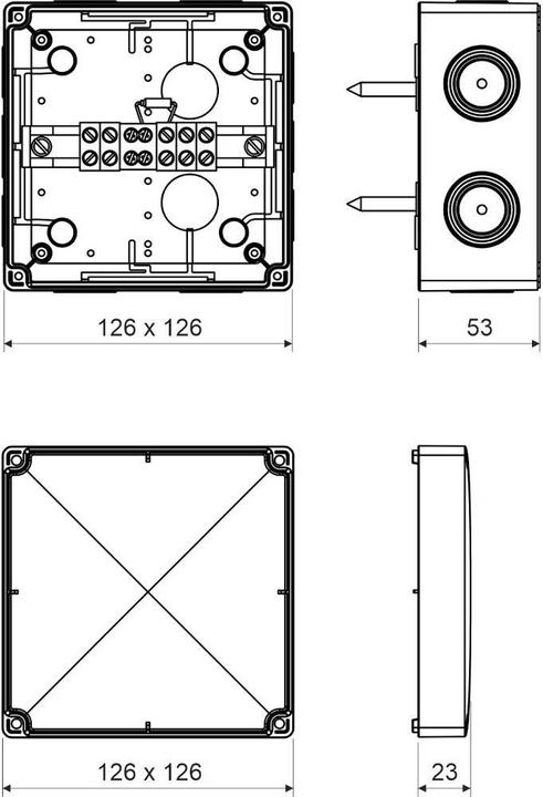 Actual product image Kopos Electrical installation box with functional integrity, with double terminal strip
