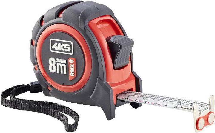 Image du produit 4K5 Mètre à ruban robuste imprimé des deux côtés avec crochet d'extrémité magnétique (8 m)