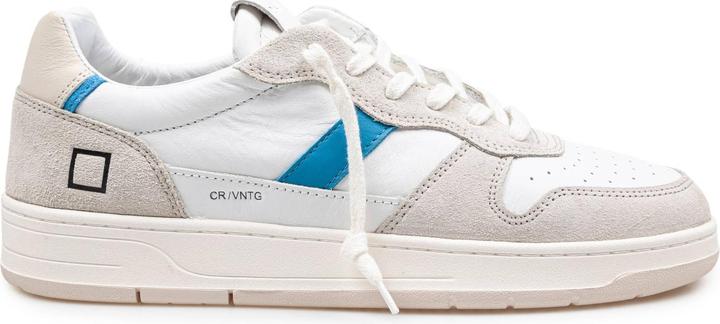 D.a.t.e. sneakers court 2.0 in leather and suede color white and bluette