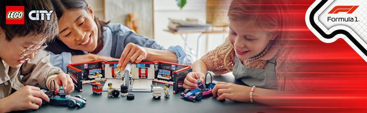 Produktbild LEGO F1 Garage mit Mercedes-AMG & Alpine Rennautos (60444, LEGO City)