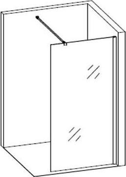 Produktbild Tellstar Disegno Duschabtrennung / Duschkabine 120cm, Echtglas klar, Glaselement Walk In, chromoptik (120 cm, 120 cm, 200 cm)