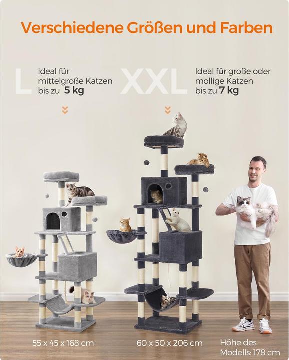 Actual product image Feandrea Cat Spa (206 cm, Grey)