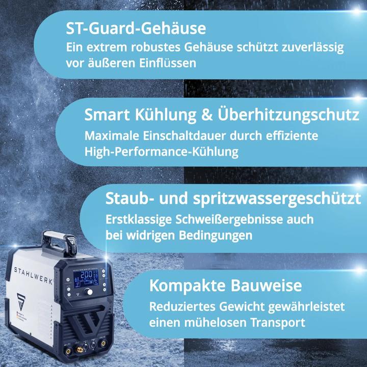 Produktbild Stahlwerk Schweissgerät AC/DC WIG 200 ST Digital Vollausstattung 200 A WIG & MMA