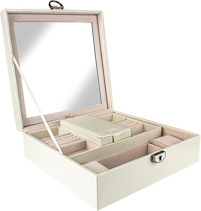 Produktbild JTI Gesteppte Schmuckschatulle mit Reisebox - Weiss