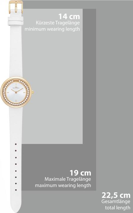 Actual product image Ladies Quartz Watch Pearl Genuine Leather White - 32214 (Analogue wristwatch, 32 mm)