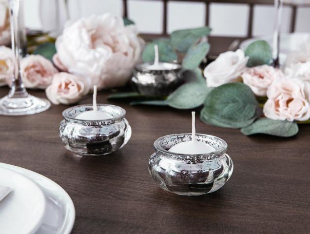 Image du produit Partydeco Bougeoirs, argent, 3cm - 4 pièces (4 x)