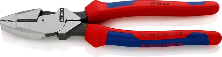 Produktbild Knipex Kraftkombizange DIN ISO 5746 amerikanisch L.240mm mit Facette schwarz atram. Kopf pol. 2Komp.-Hül... (285 mm)