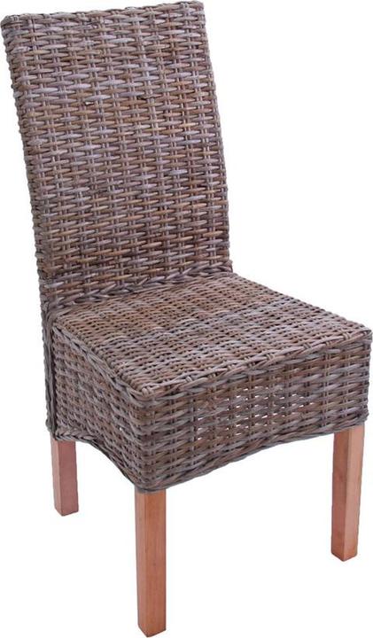Produktbild Swisshandel24 6x Esszimmerstuhl Korbstuhl Stuhl M44, Kubu-Rattan ohne Sitzkissen