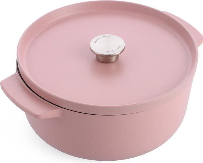 Productafbeelding KitchenAid braadpan emaille 26cm - gedroogde roos - beperkte editie (26 cm, Braadpan + kasserol, Gietijzer)