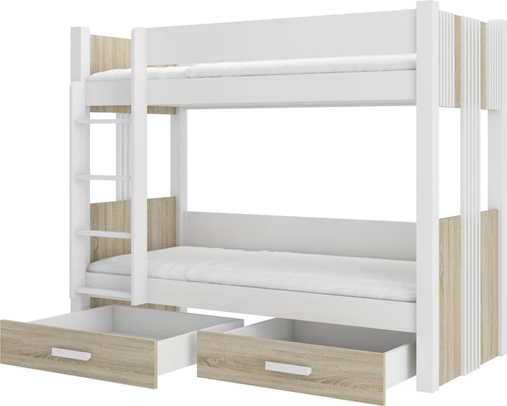 Produktbild ADRK Furniture Doppelstockbett mit Matratzen ARTA 180x80 (180 x 80 cm)