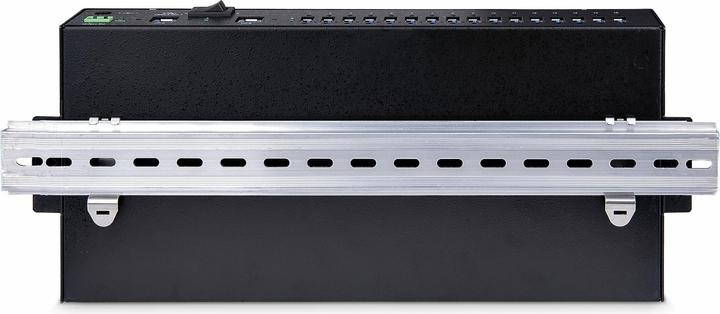 Produktbild StarTech COM 16-Port Industrie USB 3.0 Hub mit Netzteil 5Gbps Verteiler/Mehrfachstecker fur DIN/Rack (USB-B, 16 Ports)